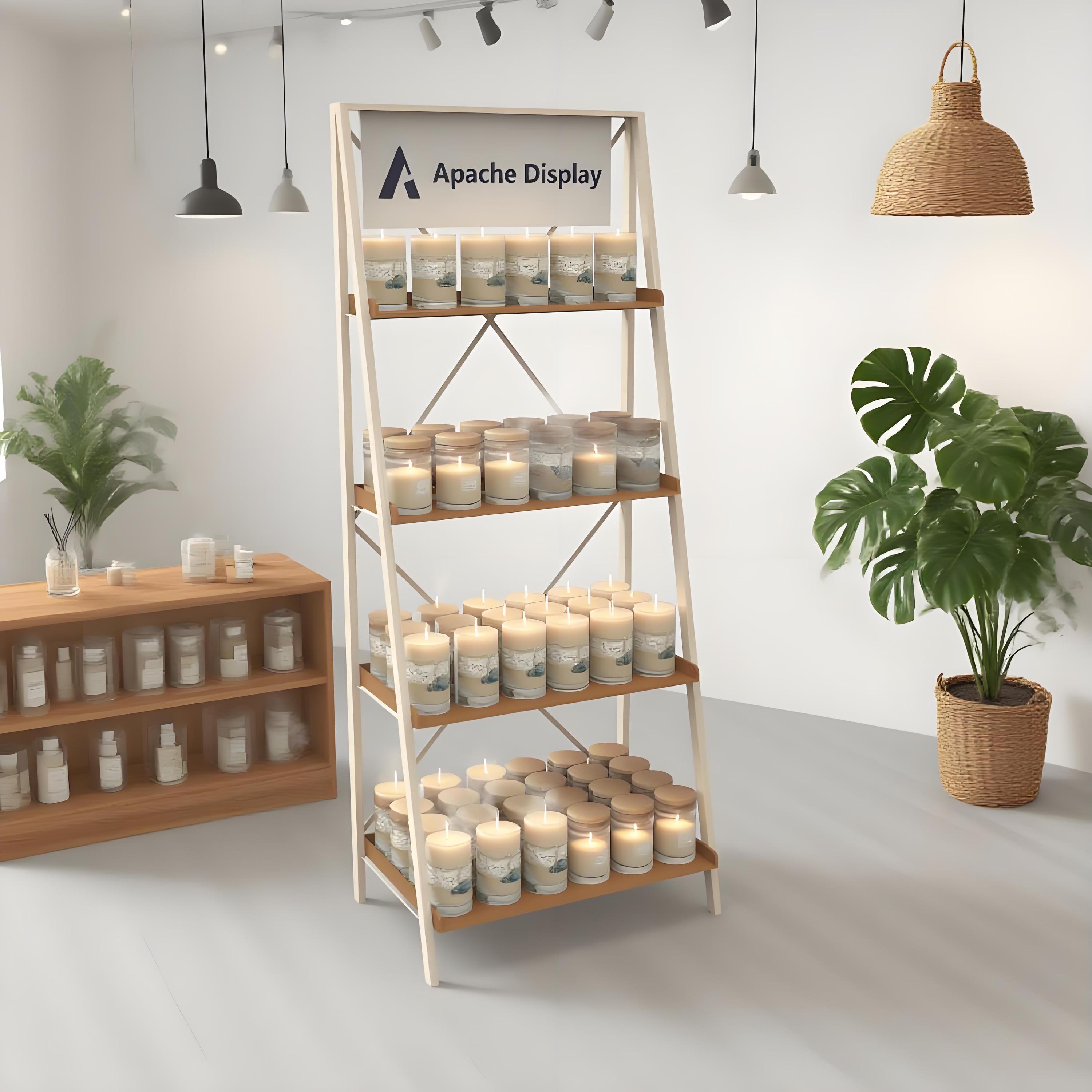 Apache Custom Wooden Candle Display Stand Display Rack for Supermarket & Candle Retail & Candle Store — view 3