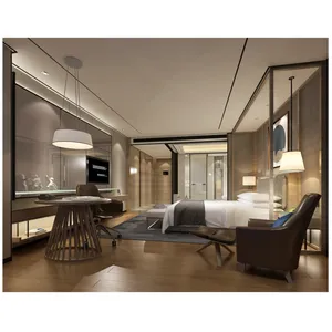 Ensemble de lit d'hôtel avec chambre à coucher design moderne 5 étoiles de luxe personnalisé Ensembles de meubles de chambre d'hôtel Marriott personnalisés