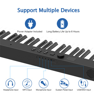 PJ88C Nuovo Pianoforte Pieghevole a 88 Tasti, Versione Aggiornata, Pianoforte Portatile MIDI per Musicisti in Viaggio, Facile da Trasportare e Riporre in <span class=keywords><strong>Auto</strong></span> - Product Image 5