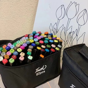 Bán Sỉ Bộ Bút Đánh Dấu Hai Màu Vẽ Phác Thảo Nghệ Thuật Dựa Trên Cồn 80 Màu Với Bút Đánh Dấu Và Bút Vẽ - Product Image 5