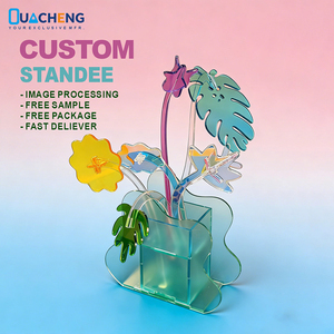 Supporto per <span class=keywords><strong>Fiori</strong></span> <span class=keywords><strong>Perenni</strong></span> in Acrilico con Stampa UV, Design <span class=keywords><strong>Vaso</strong></span>, Personalizzabile, Decorazione Carina per Scrivania Studenti, Casa e Ufficio - Product Image 1