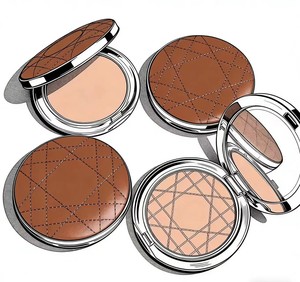 Luxurious beauty cosmetics create a perfect makeup look. Eye shadow, lipstick, face cream, concealer and setting powder - Product Image 1