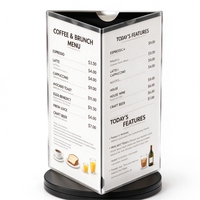 Présentoirs rotatifs pour affichage de prix, support triangulaire en plastique rotatif, porte-menu, brochure acrylique à 3 faces, présentoir de détail amovible et plat