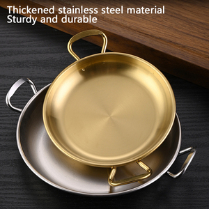 <span class=keywords><strong>Plateau</strong></span> <span class=keywords><strong>de</strong></span> service en acier inoxydable 304 à double poignée pour snacks, poulet frit, desserts et fruits, idéal pour restaurants et usage domestique - Product Image 4