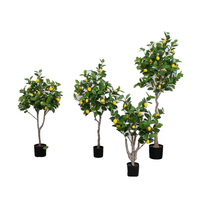 NINI Bonsaï d'intérieur Citronnier Artificiel, Plante Verte en Plastique pour Décoration de Salon et Magasin de Vêtements