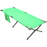 Lit de camping pliant robuste en tube d'acier avec logo personnalisé, sac latéral inclus – Vente chaude en gros