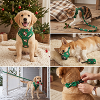 Ensemble de harnais et laisse pour chien et chat, design personnalisé de Noël, respirant, avec bandana réglable
