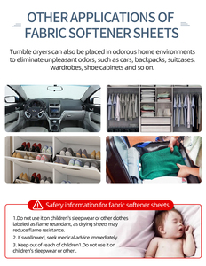 Feuilles assouplissantes pour sèche-linge, série premium, solides, jetables, écologiques, parfum de fleurs, sans allergènes, pour le linge - Product Image 5