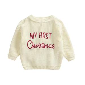 My First Christmas Baby Clothes Suéteres de punto con cuello redondo Jumpers Suéteres para bebés - Product Image 5