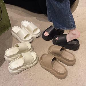 Autumn Winter <b>Thick</b>-<b>Soled</b> Double-Layer Plush Warm Outdoor Bead Decoration Mixed Colors Toe Half-<b>Slipper</b> for Women's Outerwear - Product Image 6