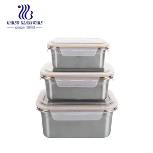 304 스테인레스 스틸 쌀 점심 그릇 음식 저장 컨테이너 상자 뚜껑 사각형 주방 세트 휴대용 피크닉 그릇 세트
