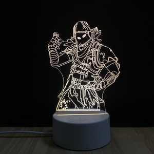 <span class=keywords><strong>3D</strong></span> lámpara LED de luz de la noche de Poker dados forma 1 Color interruptor de botón de escritorio de la tabla de la lámpara de - Product Image 3