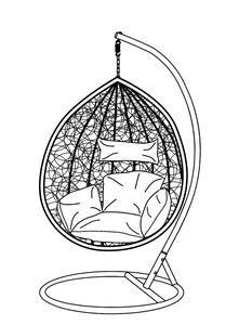 Balançoires de patio en rotin PE imperméable, meubles de jardin d'extérieur utilisés, chaise suspendue en forme d'œuf à prix avantageux - Product Image 2