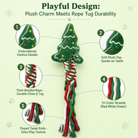 Jouet pour chien qui couine Père Noël, jouet à mâcher en peluche de Noël, jouet de dentition pour chiot, cadeau de Noël non toxique pour chiens de petite, moyenne et grande taille