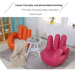 Poltrona Singola a Cinque Dita, Design Creativo a Forma di Palmo, in PU, per Camera <span class=keywords><strong>da</strong></span> Letto e Balcone, Girevole, Piccola Poltrona Relax - Product Image 2