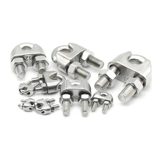 Customized M3 to M60 DIN741 Type Stainless Steel Wire Rope Cable Clip Clamps Wire Rope Clamp U Bolt Saddle Fastener