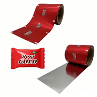 Rollo de película de embalaje automático de plástico metalizado brillante de fábrica para Gummy Candy Chocolate Jelly Sachet Packaging Wrap Roll Film
