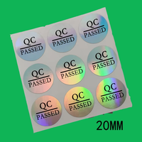 Laser de sécurité holographique personnalisé QC Pass Paper/autocollant d'étiquette en PVC étanche