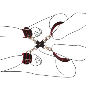 ชุดอุปกรณ์ BDSM หนังพรีเมียม 3 ชิ้น สำหรับคู่รัก ประกอบด้วยกุญแจมือ กุญแจข้อเท้า และสายรัดแบบห้าจุด สำหรับการเล่นแบบพันธนาการ ขายส่งสำหรับร้านค้าเกี่ยวกับผู้ใหญ่ - Product Image 2