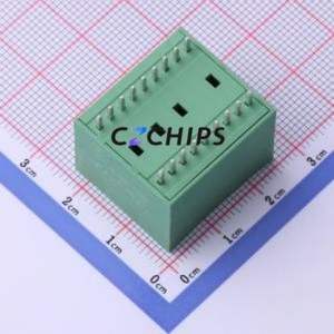 DB2EVH-2.5-2*9P-GN Plug-in Terminal Block Through hole,P=2.5mm Connector Board-to-Board / Socket - Closed 2x9P 2.5mm Green - Product Image 2