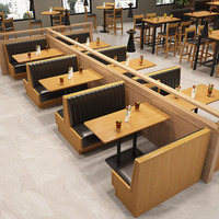 Canapé de restaurant commercial |   Chaises de banquette de café modernes, durables, imperméables, en similicuir |   Ensemble de table de bar personnalisé