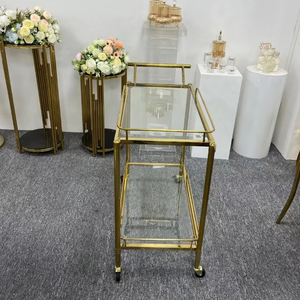 Chariot utilitaire d'hôtel d'acier inoxydable chariot polyvalent de service de boisson de KTV chariot de barre avec le support de verre de casier <span class=keywords><strong>à</strong></span> <span class=keywords><strong>vin</strong></span> - Product Image 4