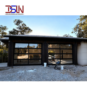 Porte de garage sectionnelle automatique en alliage d'aluminium moderne, isolée, pour villa résidentielle, design de haute qualité - Product Image 2
