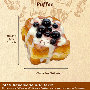Jouet Squishy en Silicone Alimentaire Bubble Boba Toast, Fait Main, Taba Squishy, Doux et Crémeux, Adhésif, à Rebond Lent, Jouet à Presser - Product Image 6
