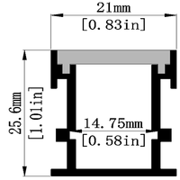 Profilé en alliage d'aluminium 6063-T5 pour bande LED, 21*26mm, extrusion pour décorations lumineuses, service de découpe