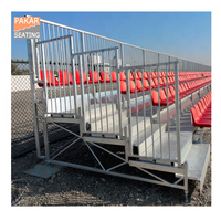 Tribune sportive temporaire d'extérieur PAKAR SEATING PAKAR FRAME en acier galvanisé, portable, 6 rangées, sièges en métal