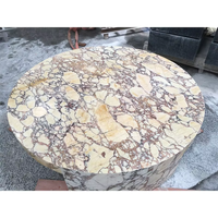 Meubles en pierre table basse violette socle bas marbre salon luxe naturel personnalisé table basse Calacatta violette