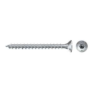 FISCHER - 670013 Torx tornillo de aglomerado galvanizado blanco con cabeza avellanada plana y rosca completa FPF II CTF BC - Product Image 1