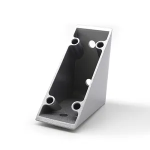 1175 china manufacturer 45*90mm die casting zinc corner bracket in painting silver and black matte 2040 3060 4080 4590 50100