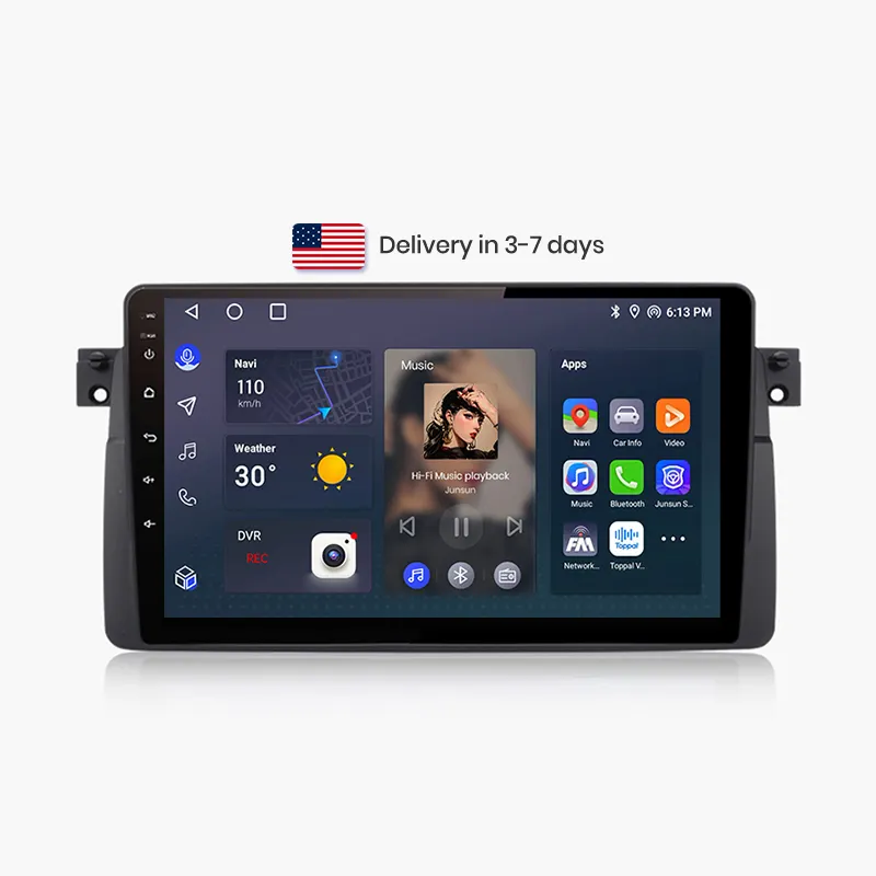 Junsun xe đa phương tiện chơi chúng tôi Cổ Phiếu cho BMW E46 Android 12 xe đài phát thanh GPS navigation cho BMW E46 M3 318/320/325/330/335 1998-2006