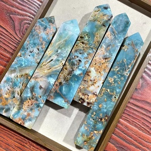 Torres de Cuarzo Rutilado Azul Cielo, Puntas de Turmalina Rutilada, Arte Popular con Cristales Naturales para Regalos de Boda y Sanación Espiritual - Product Image 1