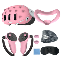 7 en 1 casque VR visage étui en silicone ensemble de couverture d'objectif pour Meta Quest3 accessoires poignées de pouce contrôleur étui de protection