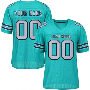 Maillot de football américain jaune personnalisé, col en V, manches courtes, sublimé, maille respirante, pour homme adulte, nom et numéro d'équipe personnalisés - Product Image 1