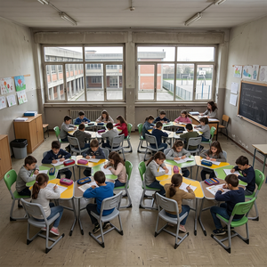 Juego de Escritorio y Silla Ajustables para Estudiantes Adultos, Diseño Moderno de Plástico PP para Uso en el Aula, PT-300R - Product Image 3