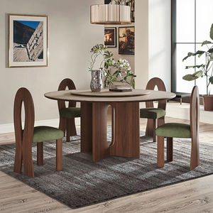 Vintage Fransız Retro Yemek Masası Takımı Masif Ceviz Ağacı Ev Kullanımı İçin Uzatılabilir Büyük Boy Traverten Taş Levha - Product Image 4