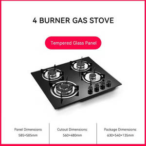 Thiết bị nhà bếp 4 Burner được xây dựng trong Glass gas <span class=keywords><strong>HOB</strong></span> glss bếp gas - Product Image 6