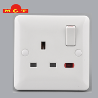Enchufe Personalizado de Fábrica OEM con Luz de Neón DP 13A, Tomacorriente con Interruptor, Venta al por Mayor, Enchufes de Pared para el Hogar