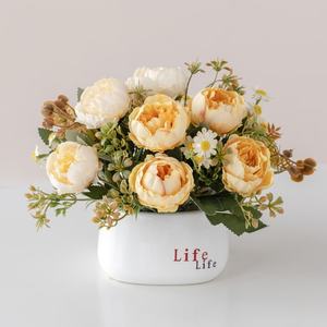 H446 Diseños Modernos de Flores Artificiales de Alta Gama, Arreglos Decorativos Hechos <span class=keywords><strong>a</strong></span> Mano para Mesa de Comedor, <span class=keywords><strong>Refrigerador</strong></span> y Oficina - Product Image 6