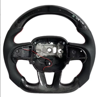 Volant personnalisé en fibre de carbone véritable avec LED pour Dodge Charger Challenger 2015+ Jeep Grand Cherokee Trackhawk SRT