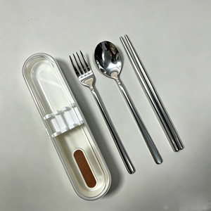 Ensemble de vaisselle portable en titane pur, trois pièces, pour étudiants, utilisation en extérieur et à usage unique - Product Image 6