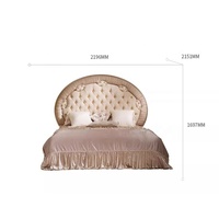 Rangement pour lit de luxe Versailles Cadre en bois massif Style cour française Design européen Lit souple Boucles sculptées