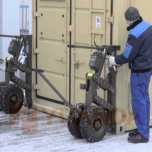 Module de levage manuel pour conteneur maritime avec roulettes pneumatiques robustes et support d'angle, pour déplacement de conteneurs lourds - Product Image 5