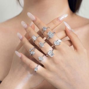 2025 Offre Spéciale Mode 925 Argent Blanc Zircon Cubique Anneaux - Product Image 2