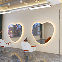 Miroir sans cadre à effet vague pour salon de coiffure, miroir LED mural pour permanente et coloration, miroir LED pour barbier