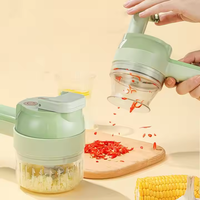 Trancheuse électrique portable 4 en 1 USB, hachoir, mini coupe-légumes manuel et mixeur à viande et oignon pour un usage domestique