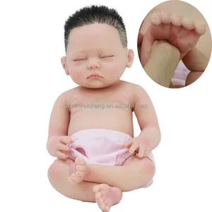 ตุ๊กตาทารกเกิดใหม่ซิลิโคนแบบเต็มตัวทำจากซิลิโคนแพลตตินัมแข็งขนาด18นิ้วตุ๊กตาทารกแรกเกิดเหมือนจริง
